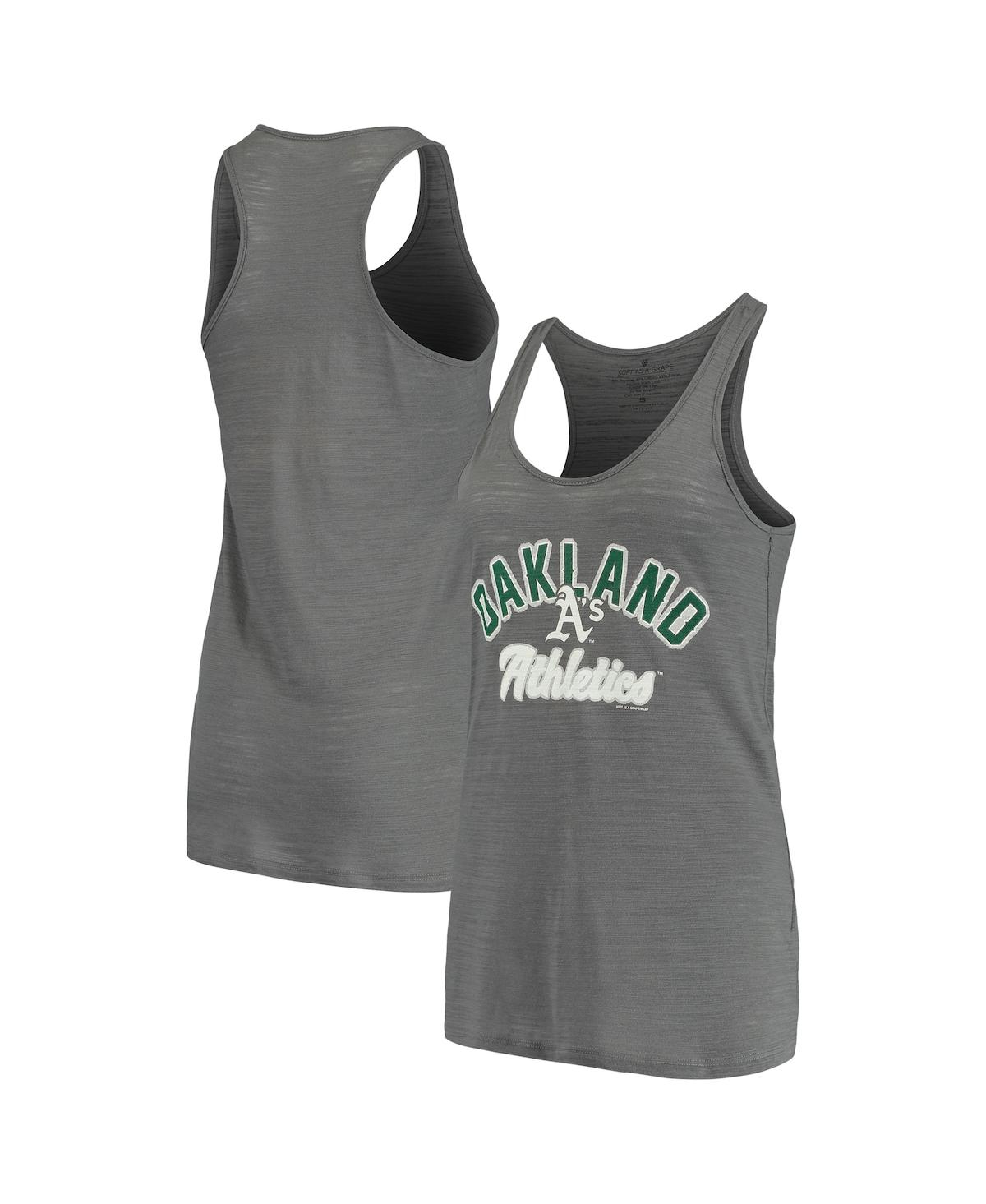 Soft As A Grape Women's  Charcoal Oakland Athletics Multi-count Tank Top