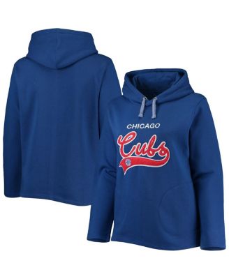 Women's Royal Chicago Cubs Plus Size Side Split Pullover Hoodie