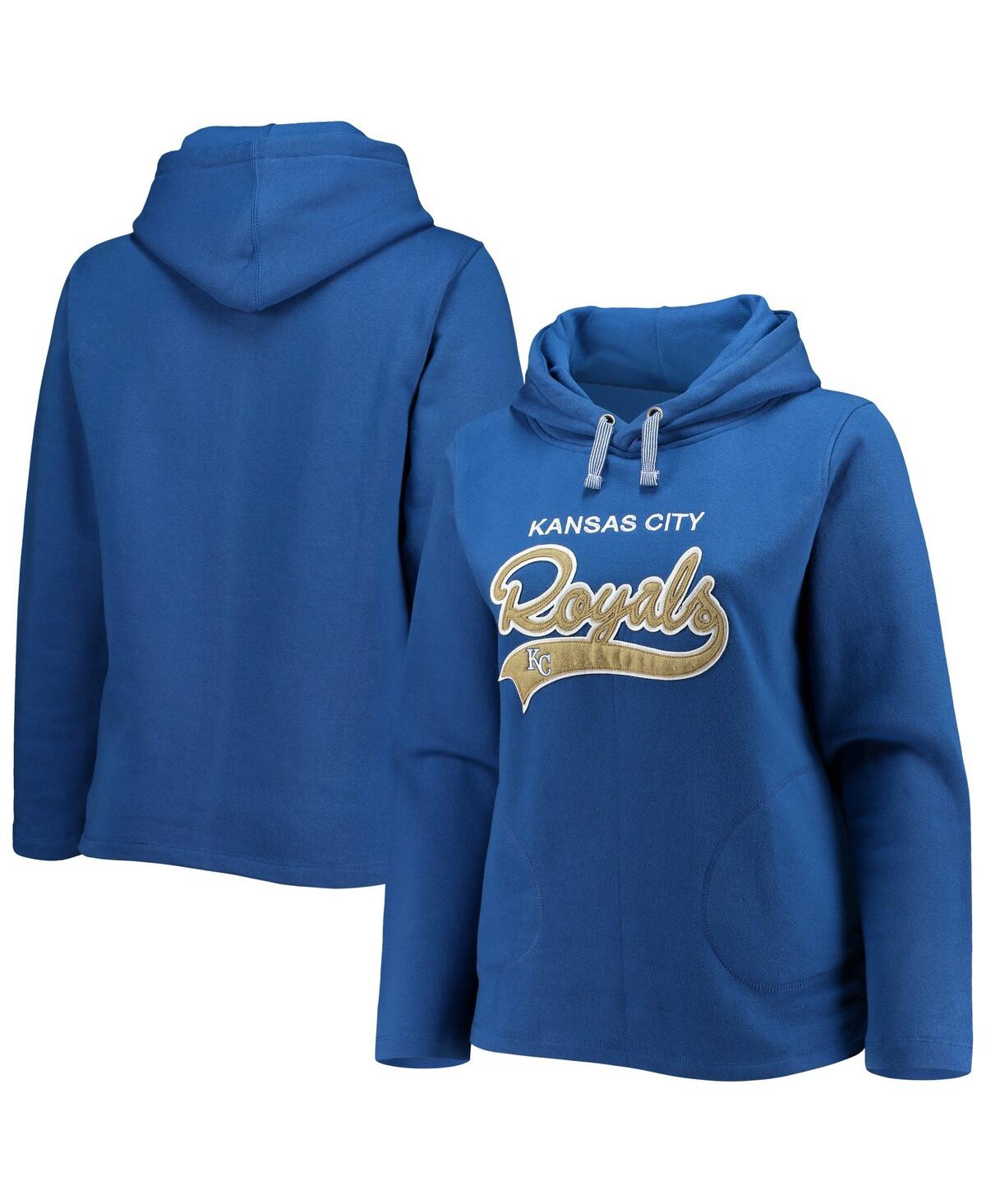 Women's Soft as a Grape Royal Kansas City Royals Plus Size Side Split Pullover Hoodie - Royal