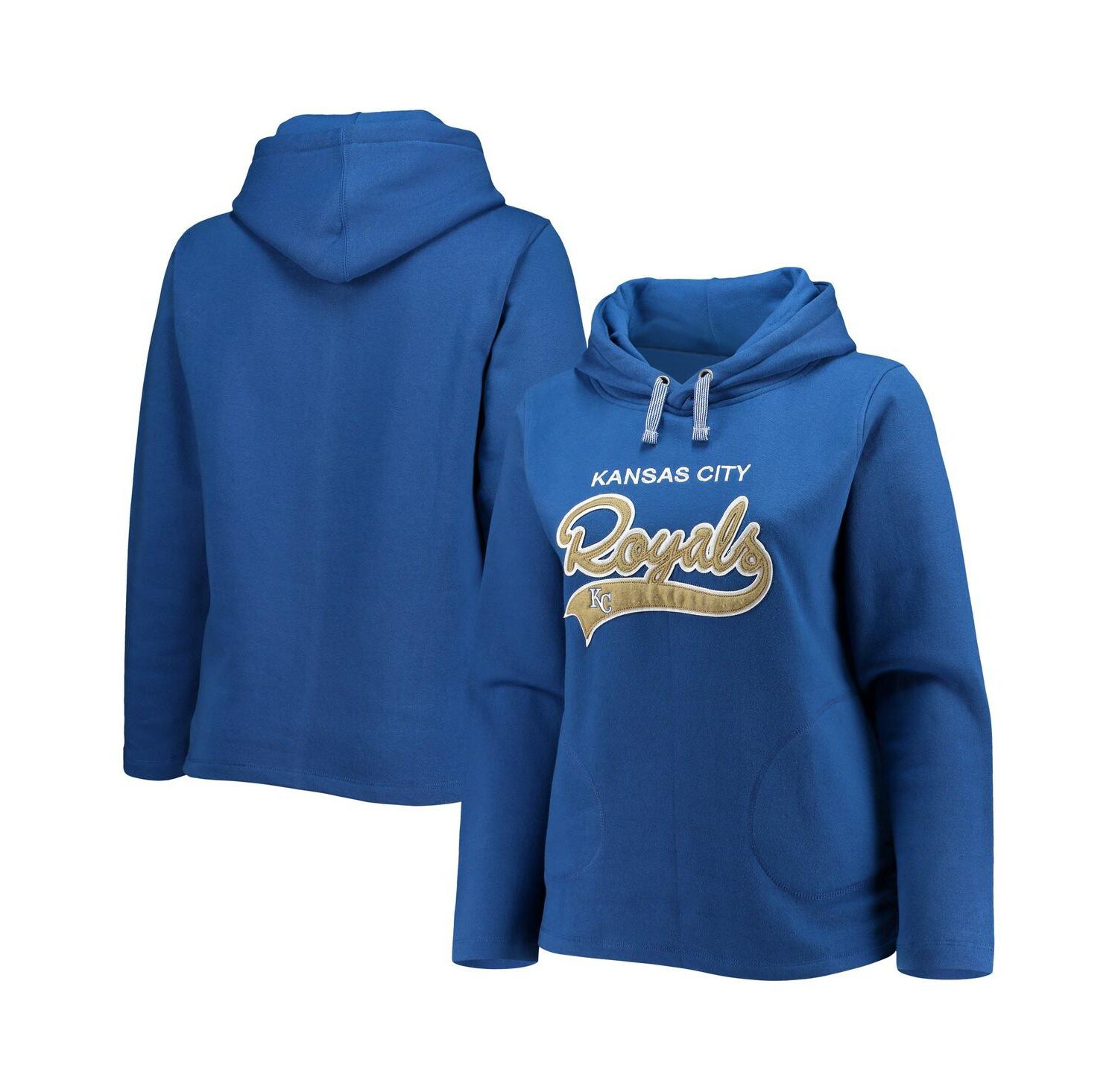 Women's Royal Kansas City Royals Plus Size Side Split Pullover Hoodie