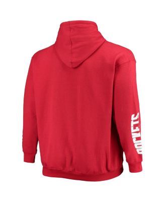 Men's Red Houston Rockets Big and Tall Team Wordmark Pullover Hoodie