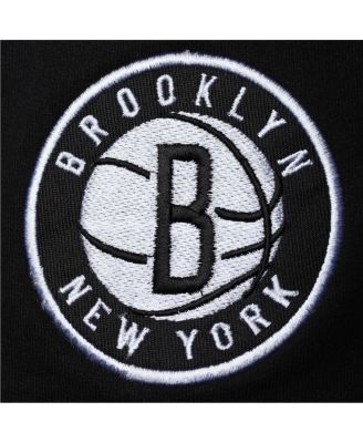 Men's Black, White Brooklyn Nets Big and Tall Contrast Stitch Knit Shorts