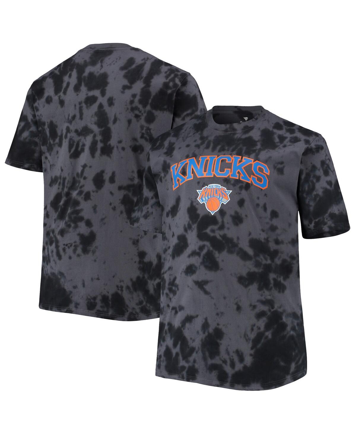 Shop Profile Men's Black New York Knicks Big And Tall Marble Dye Tonal Performance T-shirt