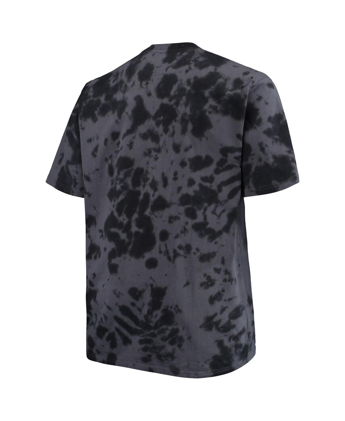 Profile Men's Black Phoenix Suns Big And Tall Marble Dye Tonal Performance T-shirt In Black