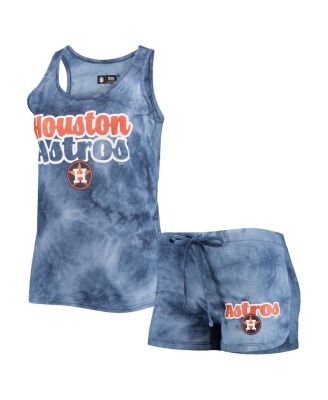 Women's Navy Houston Astros Billboard Racerback Tank Top and Shorts Set