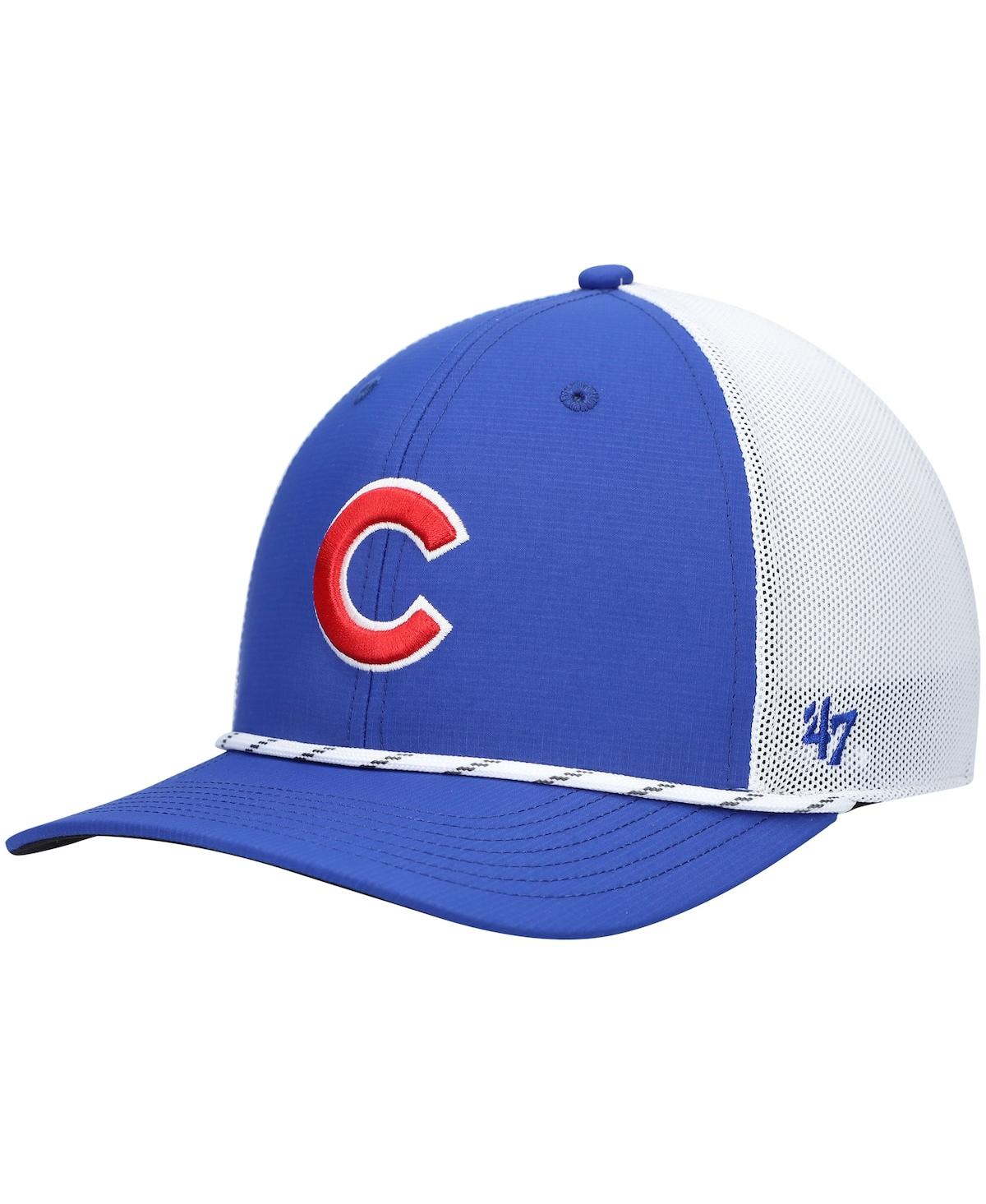 Men's '47and White Chicago Cubs Burden Trucker Snapback Hat - Royal, White