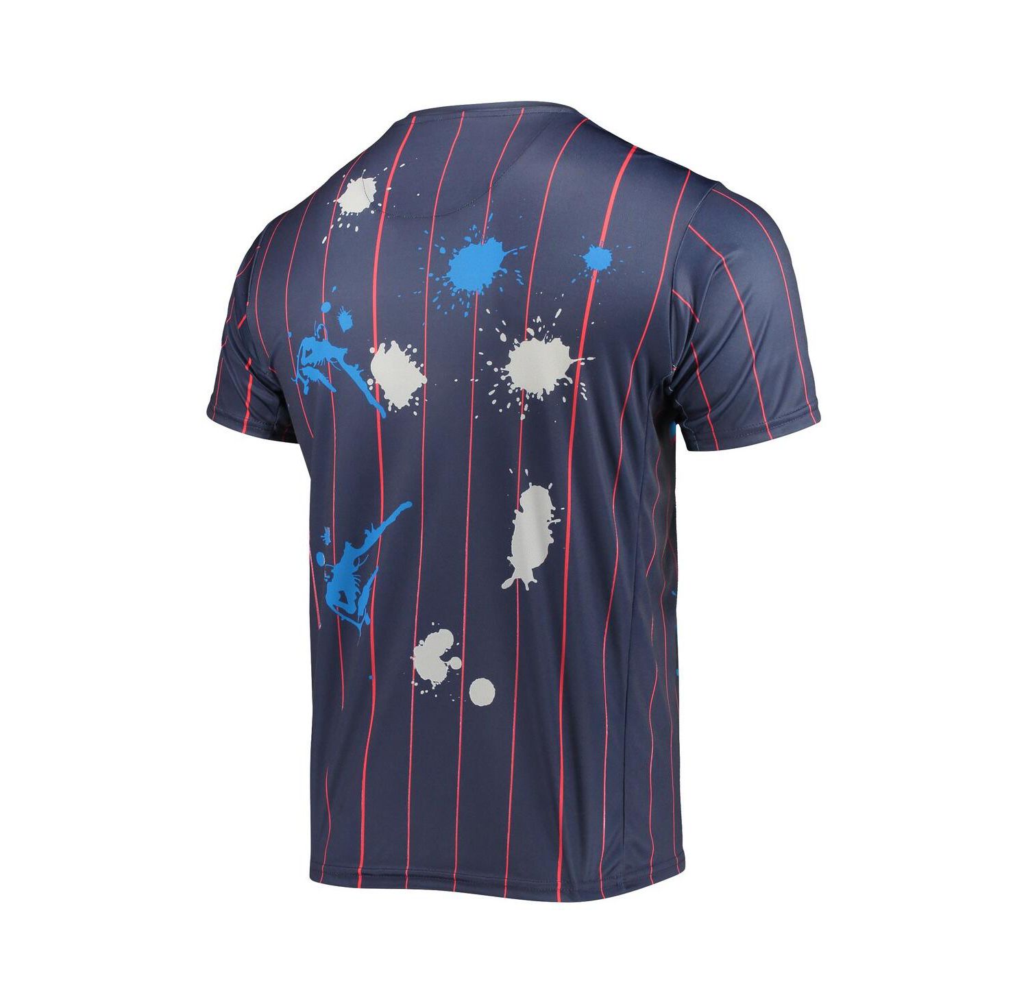 Men's Navy Philadelphia 76Ers Striped Splatter T-shirt