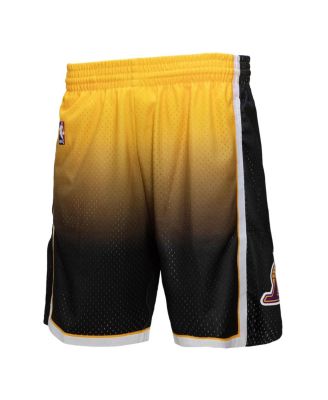 Men's  Gold, Black Los Angeles Lakers 2009/10 Hardwood Classics Fadeaway Reload 3.0 Swingman Shorts