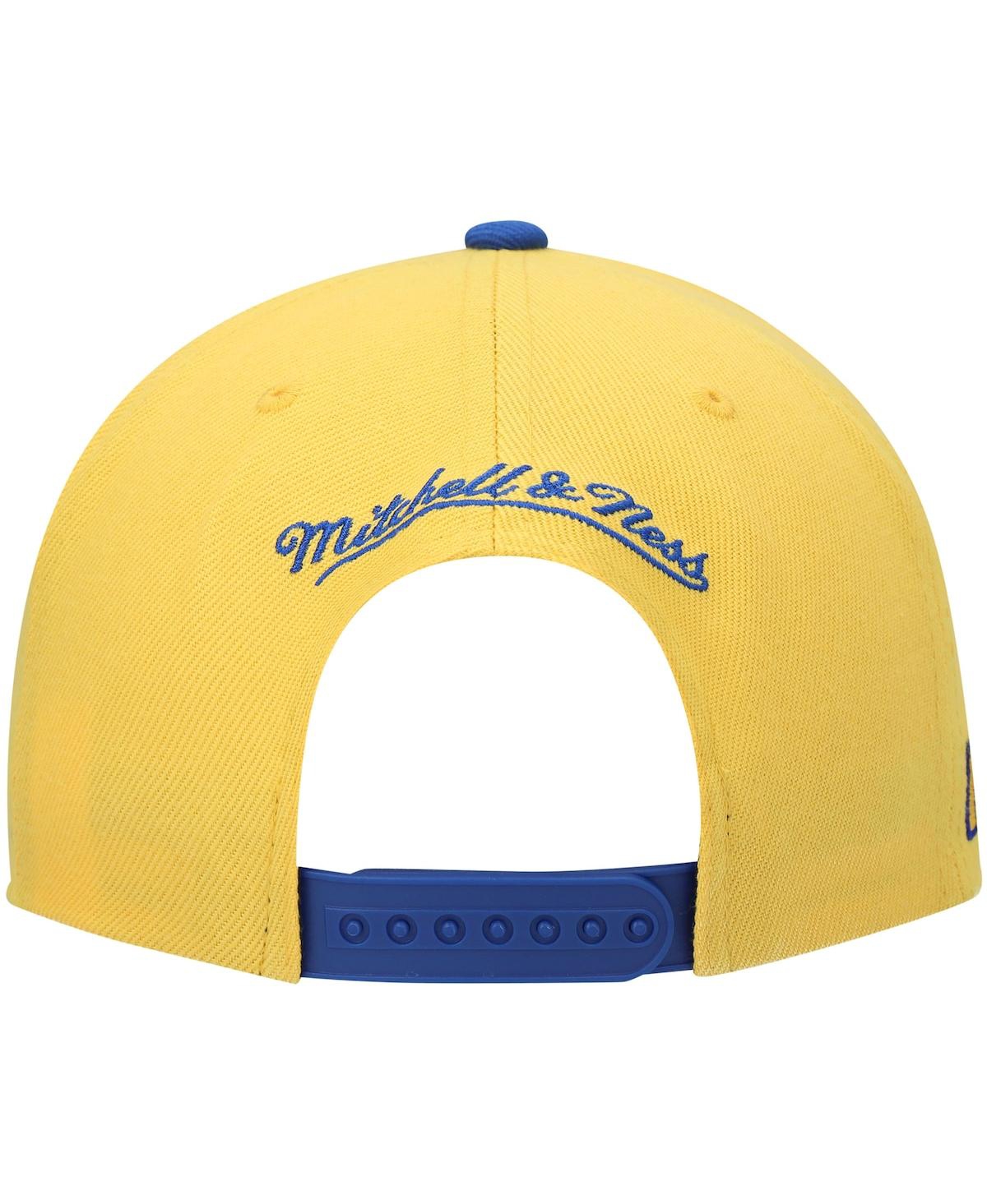 Men's Mitchell & Nessand Royal Denver Nuggets Hardwood Classics Snapback Hat - Gold, Royal