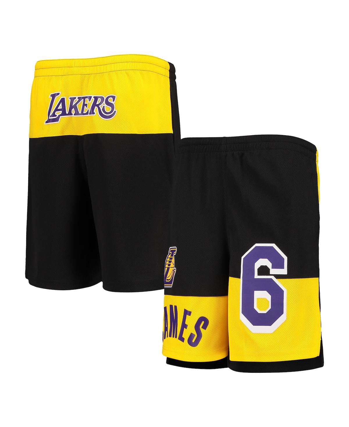 Outerstuff Kids' Big Boys Lebron James Black Los Angeles Lakers Pandemonium Name And Number Shorts