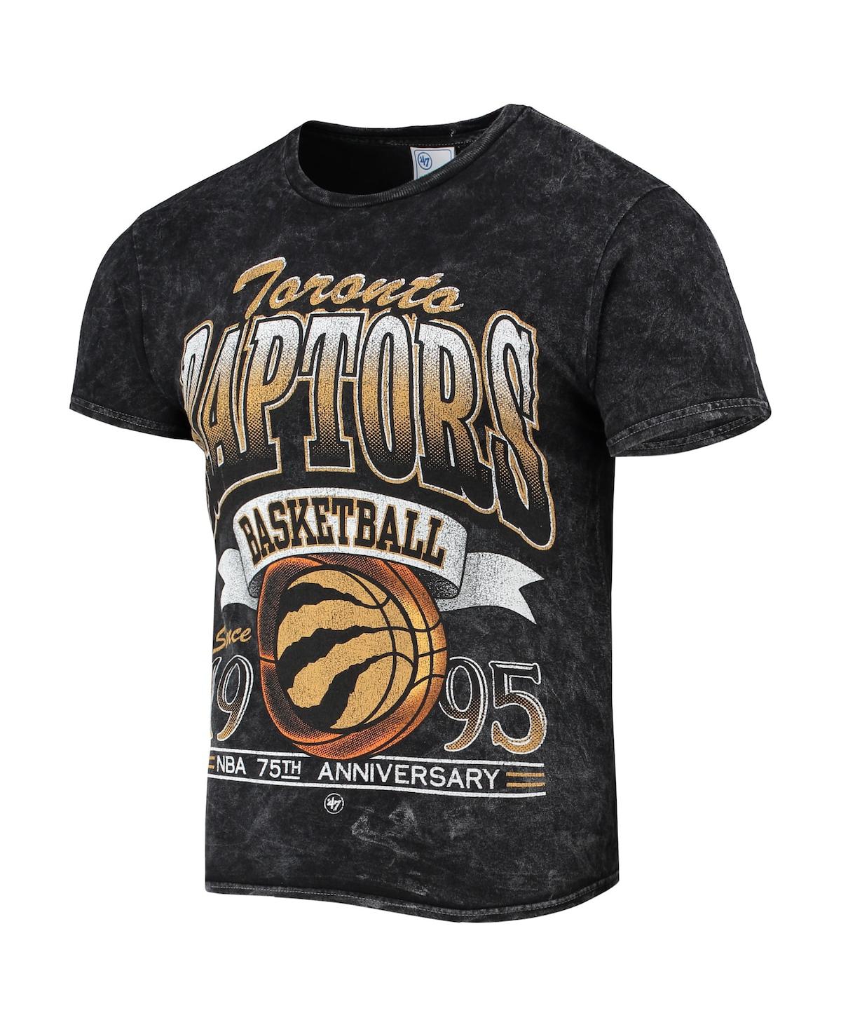 Men's '47Toronto Raptors 75Th Anniversary City Edition Mineral Wash Vintage-Look Tubular T-shirt - Black