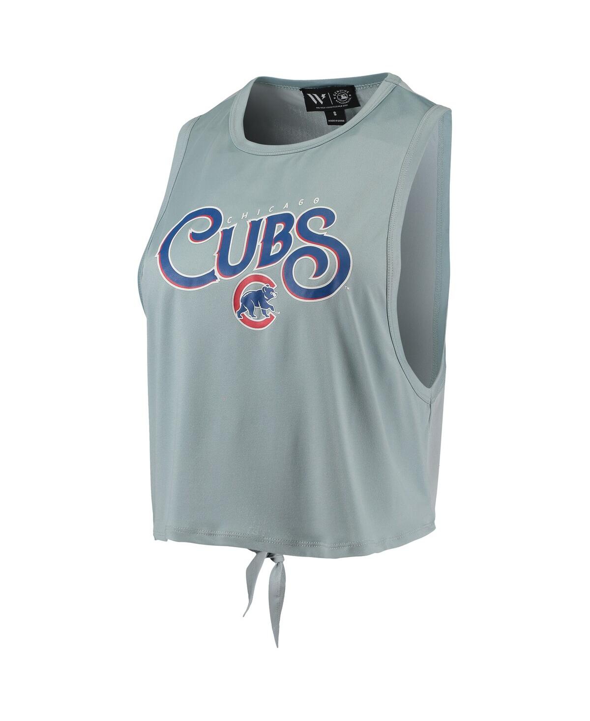 Shop The Wild Collective Women's  Light Blue Chicago Cubs Open Back Twist-tie Tank Top