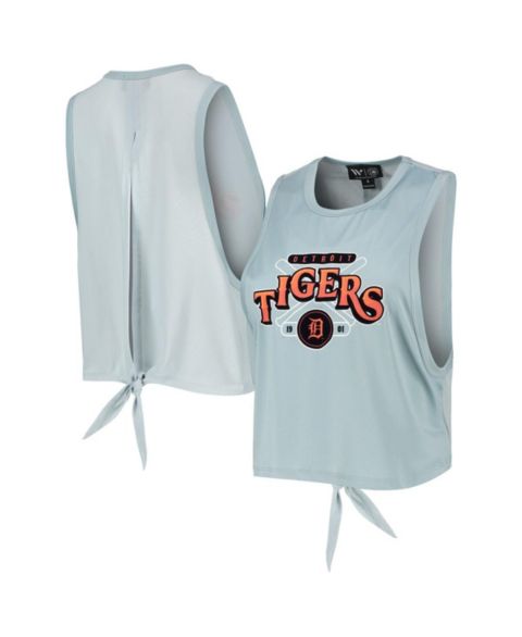 Женский топ The Wild Collective Light Blue Detroit Tigers Open Back Twist-Tie
