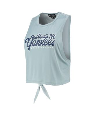 Women's Light Blue New York Yankees Open Back Twist-Tie Tank Top