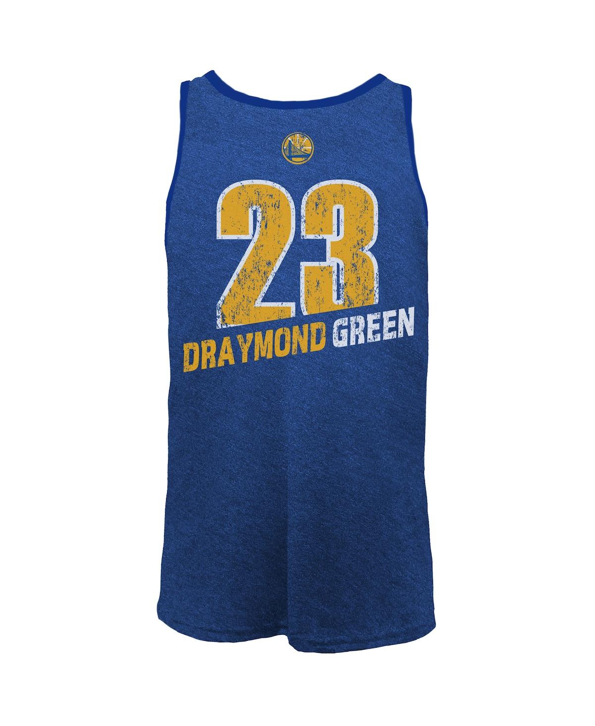 Shop Majestic Men's  Threads Draymond Green Royal Golden State Warriors Name And Number Tri-blend Tank Top