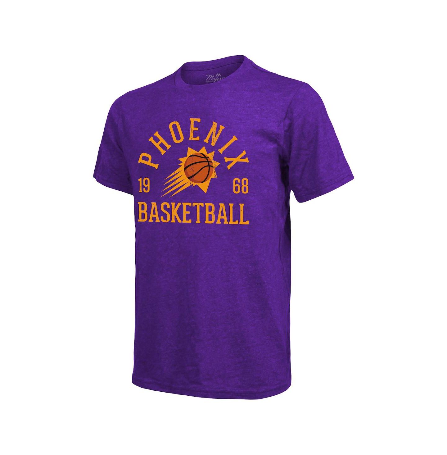 Мужская футболка Majestic Threads Heathered Purple Phoenix Suns Ball Hog Tri-Blend — фото 2
