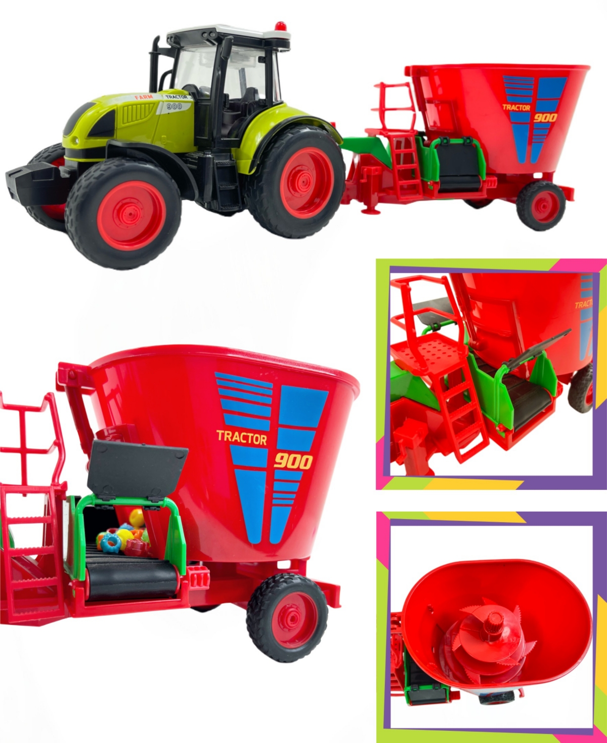 Shop Big Daddy Farmland Crop Seed Spreader Farming Tractor Trailer In Multi Colored Plastic