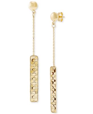 Macy's Textured Bar Chain Drop Earrings in 14k Gold & Reviews ...