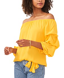 Women's Off-The-Shoulder Tiered-Sleeve Blouse
