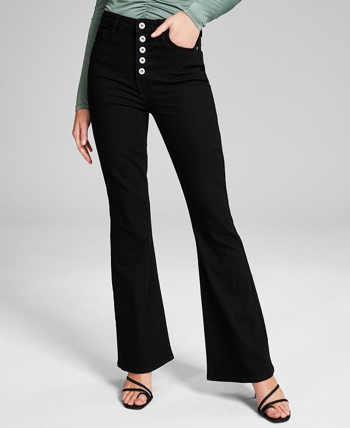 And Now This Women's ButtonFly Faded FlareLeg Jeans & Reviews Jeans