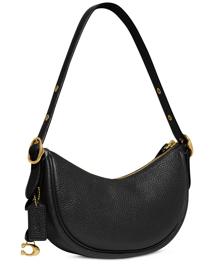 COACH Soft Pebble Leather Luna Shoulder Bag with C Dangle Charm ...