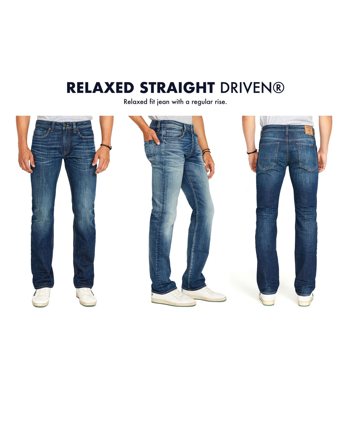 Мужские джинсы Buffalo David Bitton Relaxed Straight Driven, цвет: Тёмный индиго — фото 7