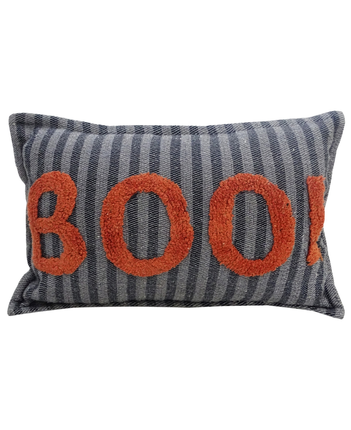 Vibhsa Halloween Boo Decorative Throw Pillow, 24" X 14" In Gray/black/rust