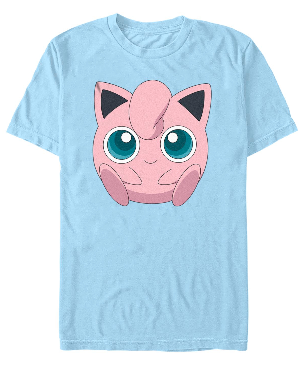 Men's Pokemon Jigglypuff Filled Face Short Sleeve T-shirt - Light Blue