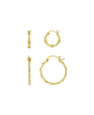 Duo Crystal Hoop and Textured Hoop, Set of 2