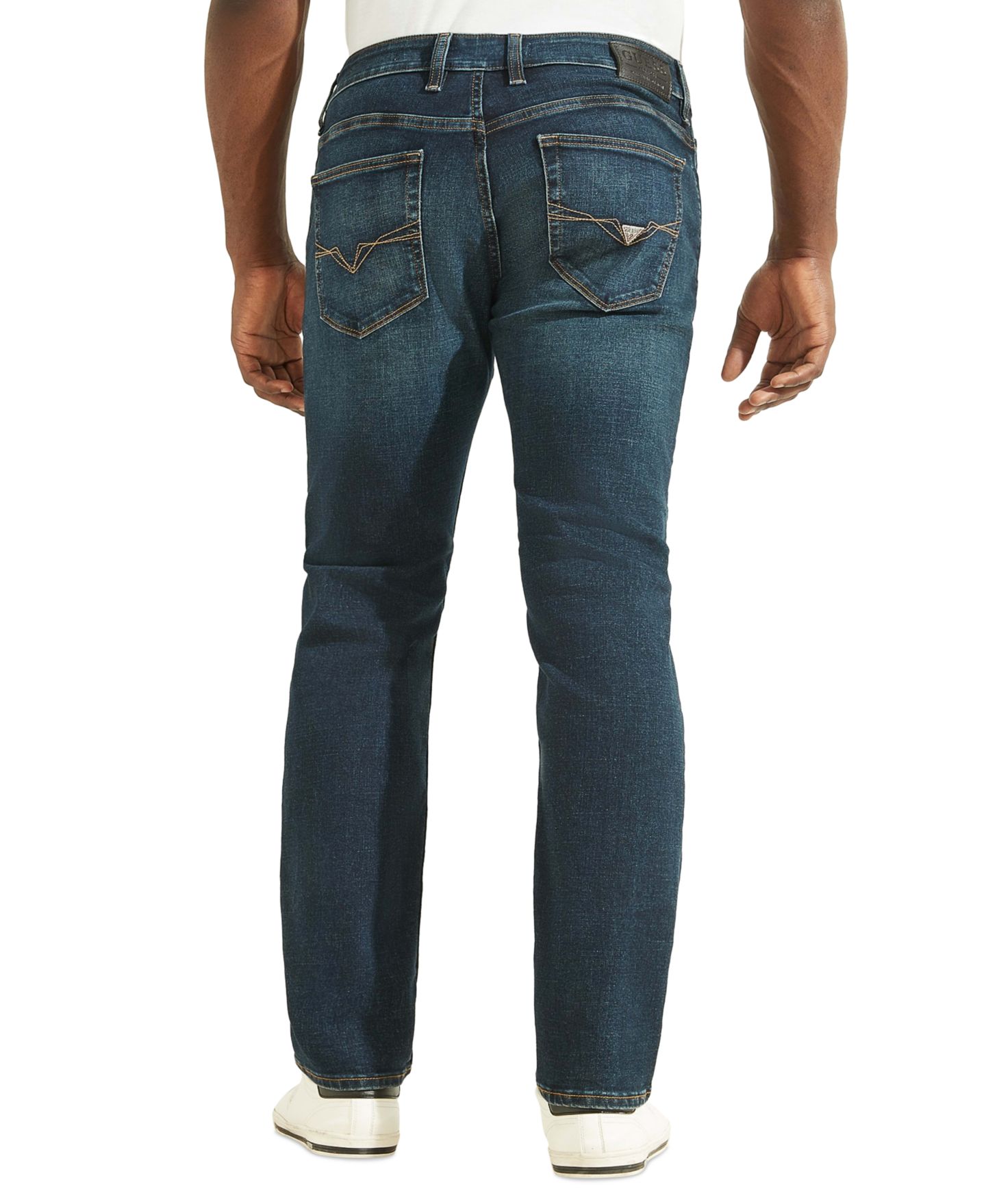 Мужские джинсы GUESS Slim Straight Fit, цвет: Синий — фото 7