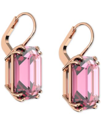 Octagon Crystal Drop Earrings