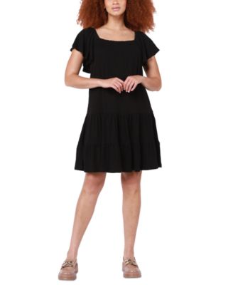 Skye Ruffled Flutter Sleeve Tiered Mini Dress