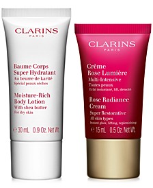 Receive a FREE 2PC gift with any $65 Clarins Purchase. A $45 Value!