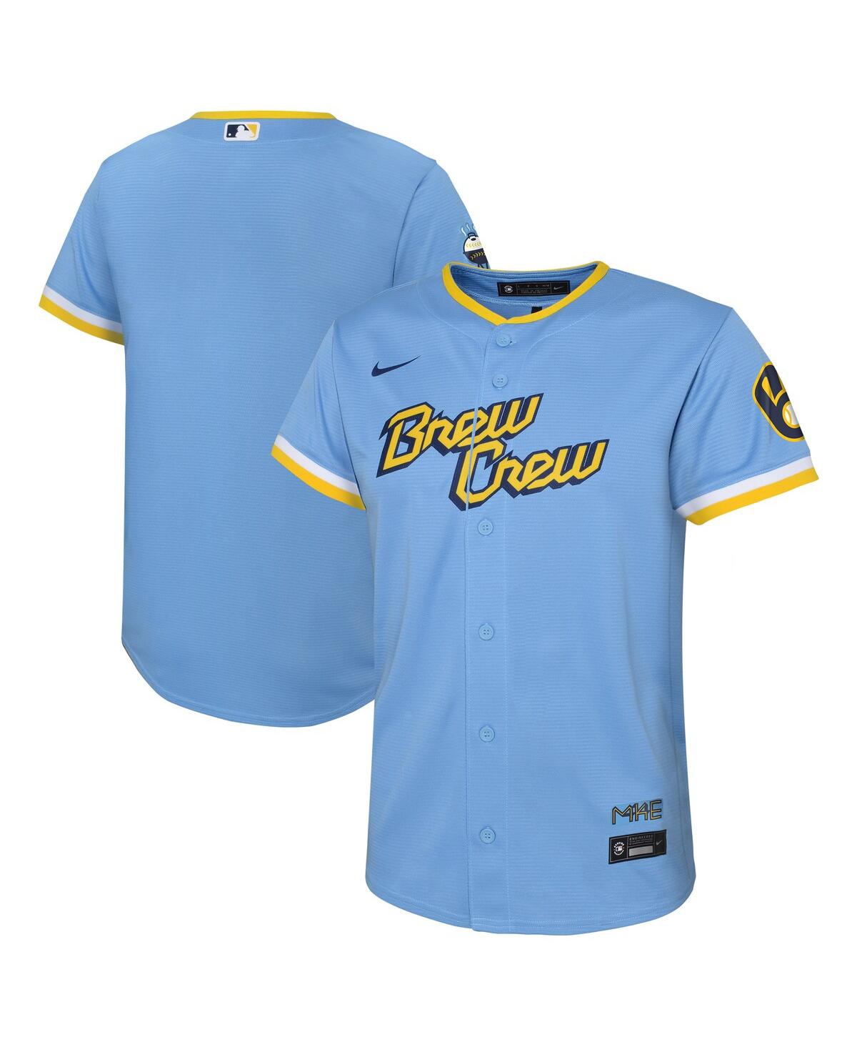 Preschool Boys and Girls Nike Christian YelichMilwaukee Brewers City Connect Replica Player Jersey - Powder Blue