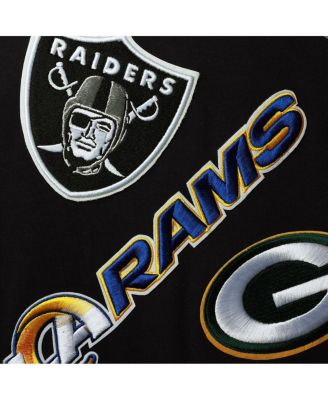 Men's Navy Nfl League Wordmark Short Sleeve Pullover Hoodie