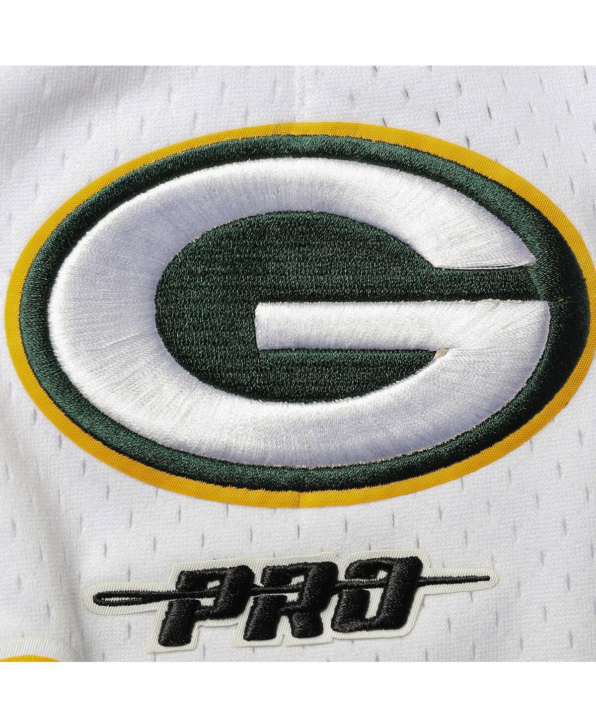 Pro Standard Men's  White, Black Green Bay Packers Mesh Shorts In White,black