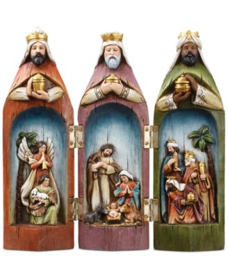 Napco - Three Kings Figure with Holy Family Scene