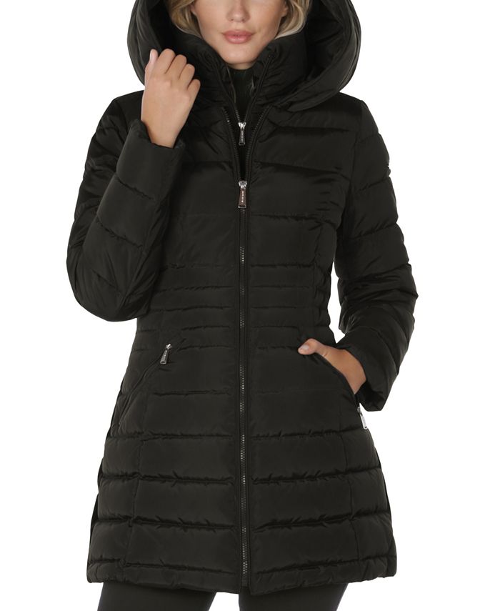 Laundry by Shelli Segal Women's Bibbed Hooded Puffer Coat Macy's