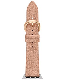 Women's Rose Gold-Tone Glitter Leather Band for Apple Watch Strap, 38, 40, 41mm