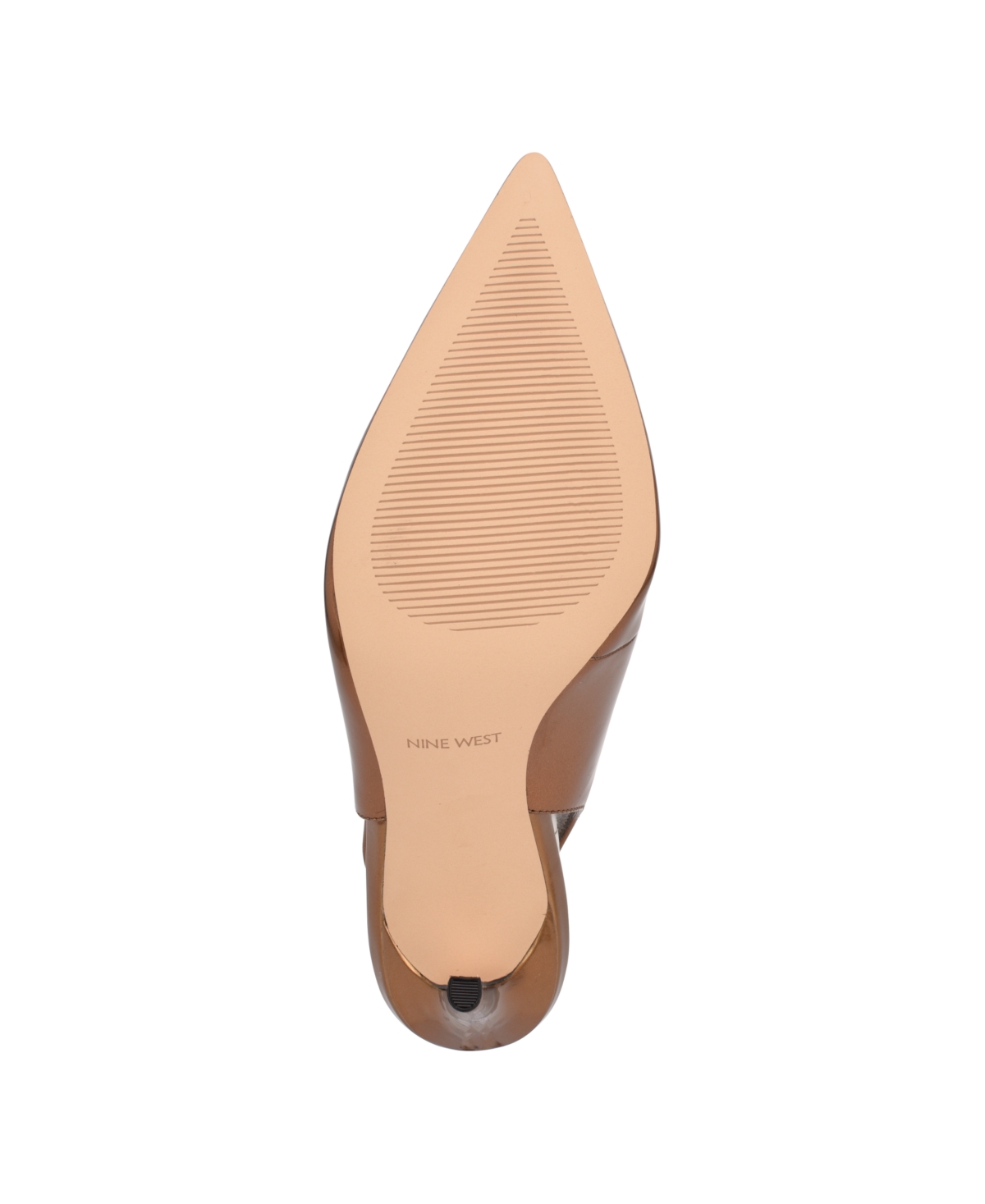 Shop Nine West Women's Feather Slingback Stiletto Pumps In Bronze Mirror Metallic