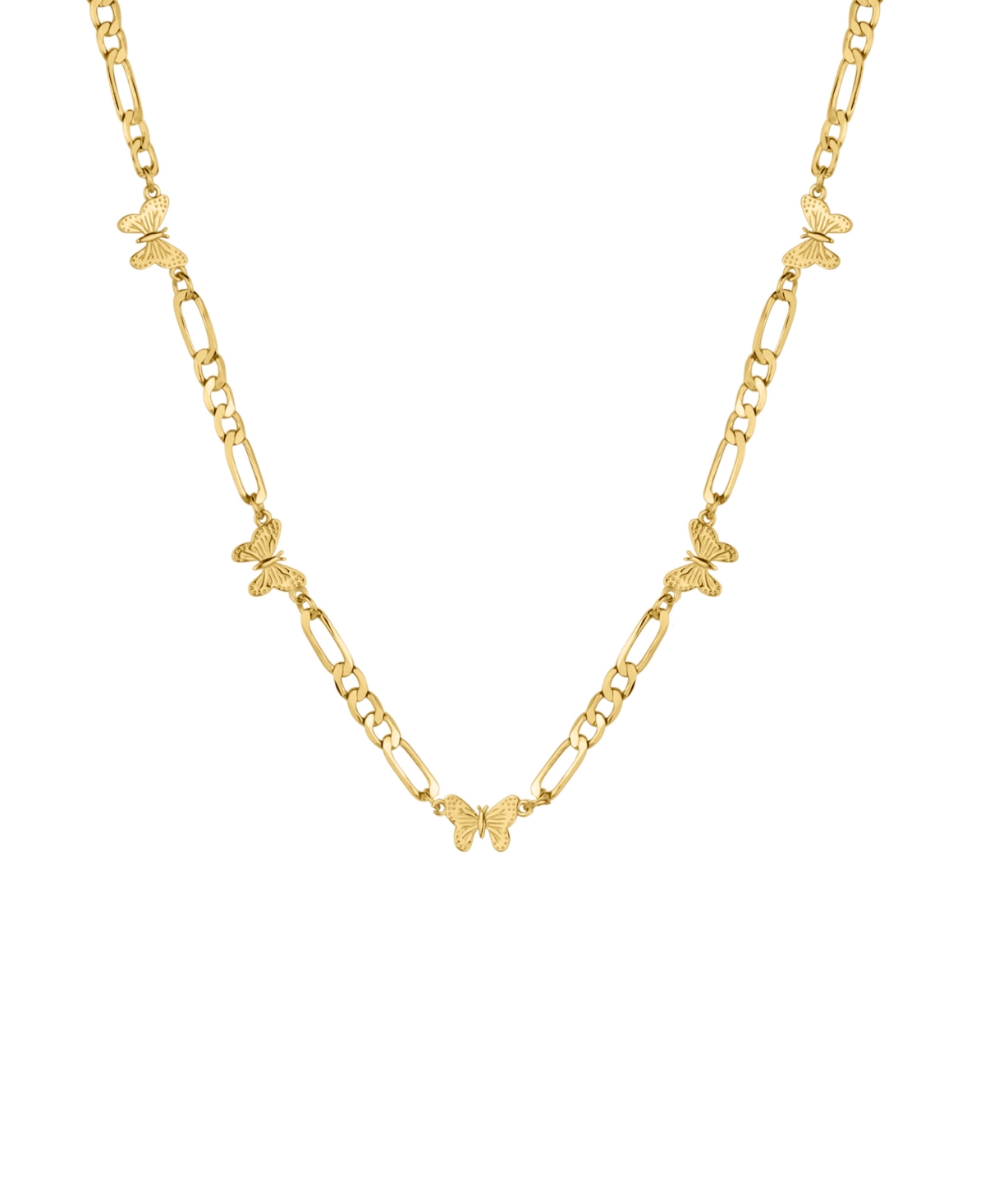 Figaro Butterfly Chain Necklace - Gold Plated
