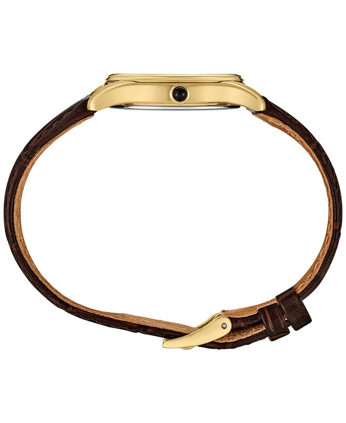 Seiko Women's Essentials Brown Leather Strap Watch 29mm - Macy's