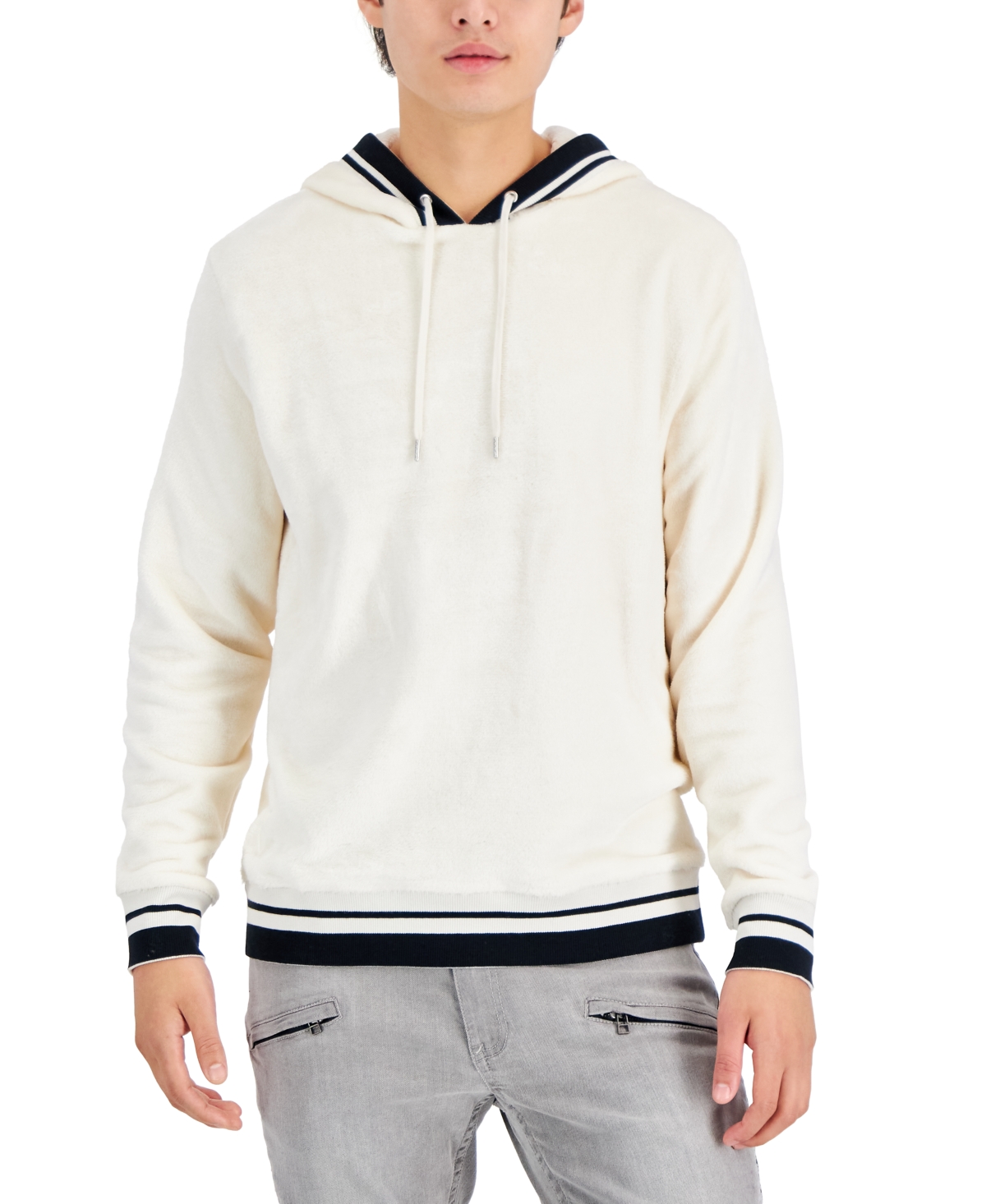 Inc International Concepts I.n.c. International Concepts Men s Regular Fit Ribbed Velour Hoodie Created for Macy s Smart Closet