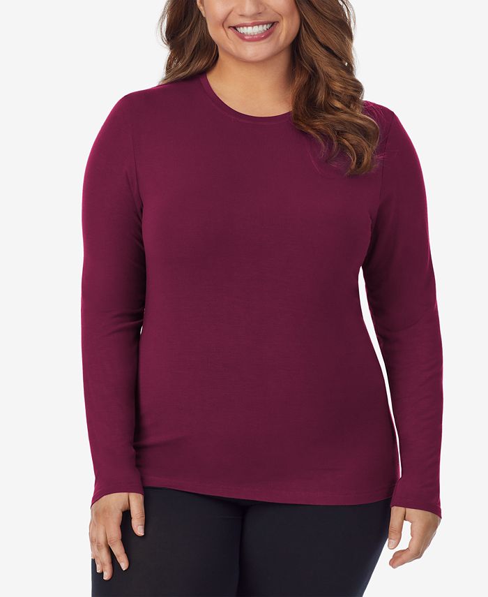 Cuddl Duds® Plus Size Softwear with Stretch Long Sleeve Crew Neck Sleep
