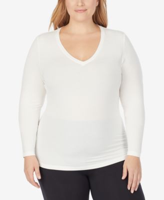 Plus Size Softwear with Stretch V-Neck Top 