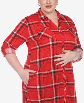 Plus Size Plaid Tunic Top