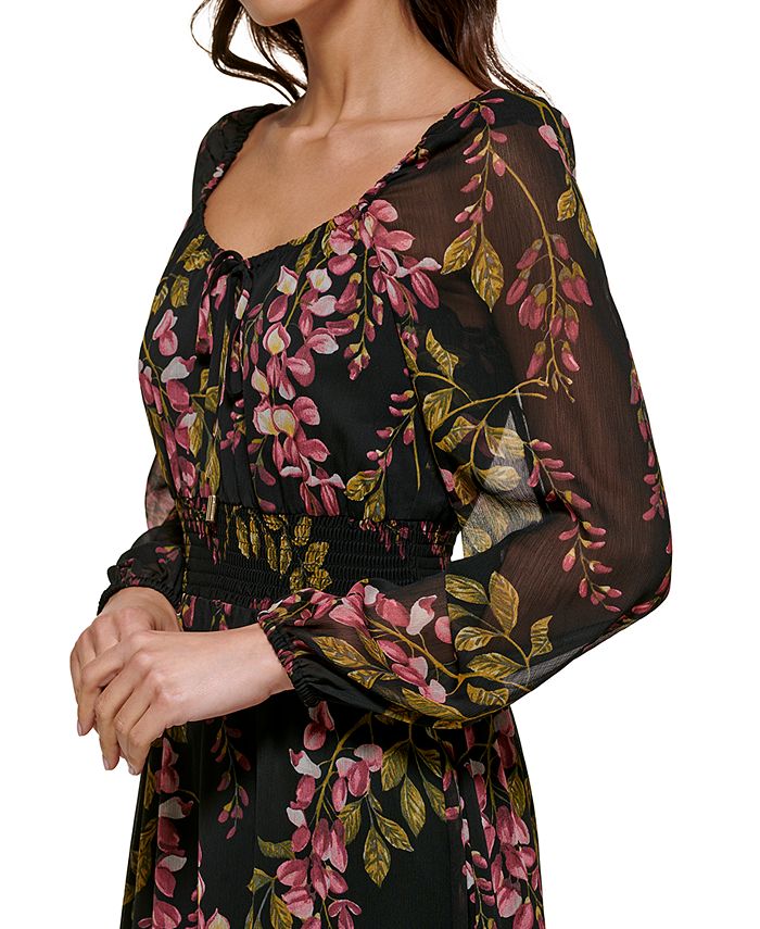 kensie Women's SmockedWaist BlousonSleeve Dress Macy's