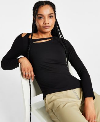 LNA - Women's Luan Cutout Long-Sleeve Ribbed Top