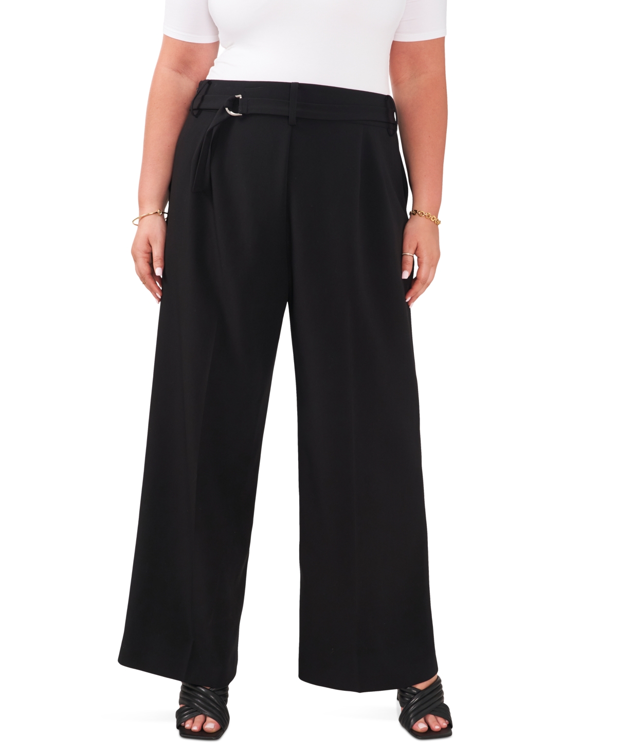 Vince Camuto Plus Size Belted Wide-Leg Pants