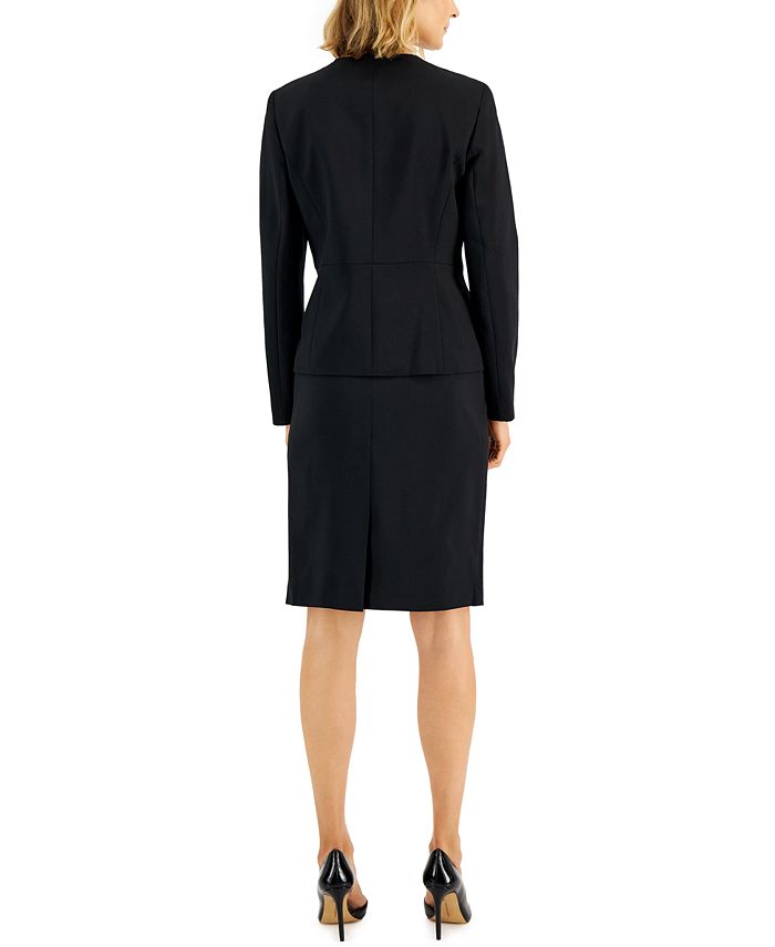 Le Suit Women's Ruffled Stretch Crepe Skirt Suit, Regular & Petite - Macy's